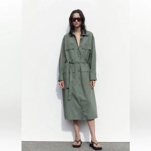 Zara Multiway Cotton Dress Sage - current season